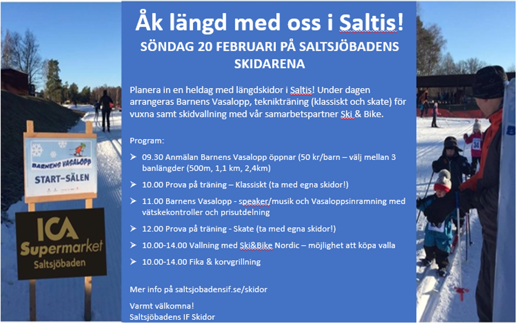 Saltsjöbadens IF Skidor bjuder in till längdskiddag söndagen den 20 februari!