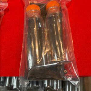 Widman Timing - Langningsflaskor 2 st med orange kork, med hållare